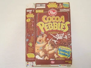 Caja de cereales vacía 1997 COCOA PEBBLES Bedrock Bedrock Riddles 13 oz [A6d3] - Imagen 1 de 2