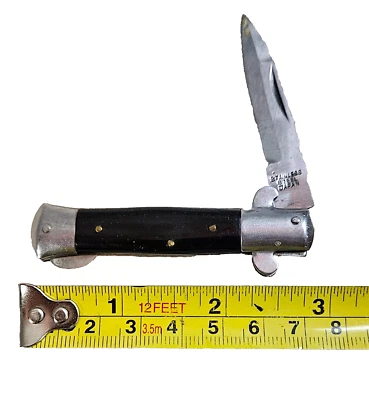 Stiletto Style Pocket Knife Made In Japan MM-7-73 Black - Lock Back - Image 1 of 3