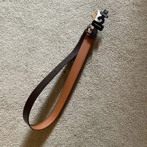 Nordstrom Kid’s Reversible Belt Size 26 Brown Faux Leather w/ Silver Tone Buckle - Picture 1 of 9