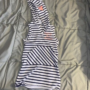 Junk Food Disney Hooded Stripe Sleeveless DRESS Navy&White XS “Living The Dream” - Picture 1 of 9