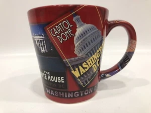 Taza de café roja de cerámica Washington DC taza tienda de regalos recuerdo viaje - Imagen 1 de 4