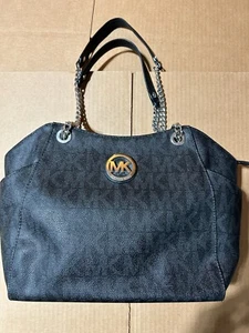Michael Kors Signature Line Black Purse - Picture 1 of 12