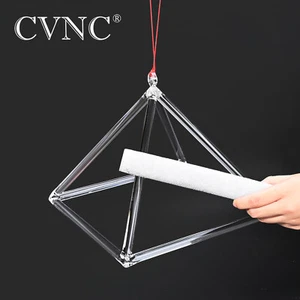 CVNC 8 pulgadas cristal canto pirámide cuenco cuarzo transparente energía de sonido natural - Imagen 1 de 5