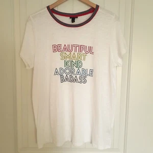 TORRID Beautiful Badass White Slub Ringer Tee Size 1/Size 1x - Picture 1 of 8