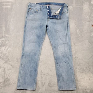 True Religion Jeans Mens 36x30 Light Wash Rocco Button Fly Made in USA Horseshoe - Picture 1 of 16