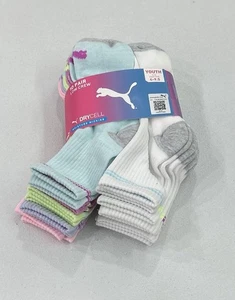 Puma Kids 10-Pack Low Crew Socks, Multicolor, Fits Shoe Size: 4-9.5 - Picture 1 of 7