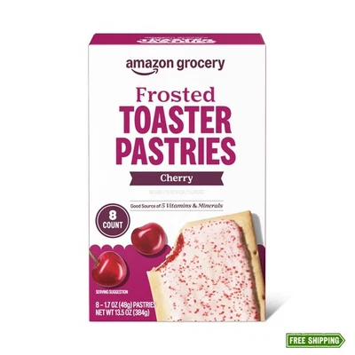 Amazon Grocery, Tostadora Pasteles Esmerilados, Cereza, 13.5 OZ, 8 Ct (Anteriormente... Foto 1 de 4