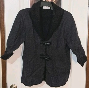 LT Sport Lord & Taylor Petite Small Vintage Wool Toggle Jacket Pea Coat Cardigan - Picture 1 of 5