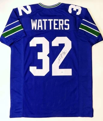 Jersey Ricky Watters Autografiado Azul Estilo Profesional - Autenticado Beckett *Negro Foto 1 de 4