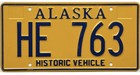 *99 CENT SALE*  Alaska HISTORIC VEHICLE License Plate #HE 763 No Reserve