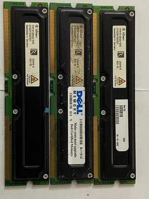 Llanta Infineon 256 MB x1 RDRAM 184 pines 800-45 HYR1612840G-845 ECC Foto 1 de 3