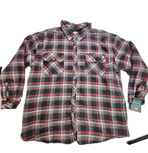 Dickies Men’s 3XL Lined Flannel Shirt Jacket Sherpa Fleece Relaxed Fit Plaid NWT - Picture 1 of 11