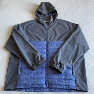 Peter Millar Men XXL All Course Hybrid Hooded Jacket Astral Blue - Image 1 of 4