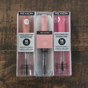 3 Revlon Colorstay Overtime Lipcolor & Topcoat 2 Pinks and a Peach - Picture 1 of 7
