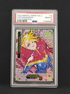 PSA 10 2023 Marvel Anime Vol. 2 Thatched Foil Rose Besch #10 Captain Marvel - Picture 1 of 1