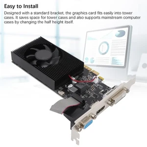 PC Graphics Card 2GB DDR3 PCI Express 3.0x16 3 Output 128bit Gaming Video Ca NEW - Afbeelding 1 van 12