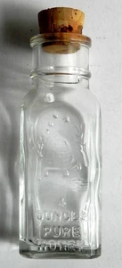 HONEY ACRES 4oz Antique Cork-Top Glass Bottle Beekeeper Supplies Apiarists - Picture 1 of 4