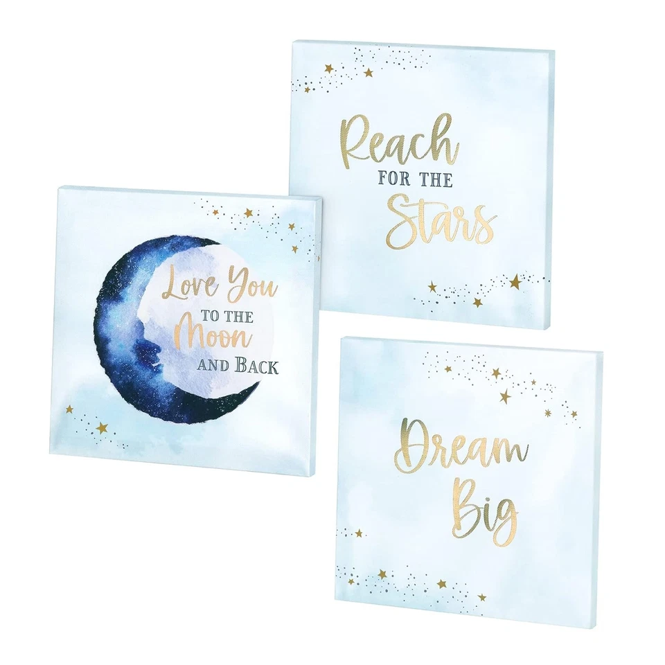 Lillian Rose Love You to The Moon and Back Baby Nursery Canvas Picture Set  - Изображение 1 из 4
