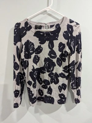 Suéter Talbots Pura Lana Merino Para Mujer Pequeño S Floral Clásico Preppy Acogedor * Foto 1 de 4