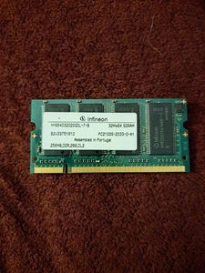 1X INFINEON 256MB RAM MEMORY - 32MX64 SDRAM - PC2100S-2033-0-A1 - DDR,266,CL2 - Picture 1 of 1