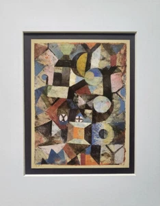 Paul Klee "Composition with the Yellow Half-Moon" Matted Offset Print 1988 - Picture 1 of 3