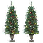 Artificial Christmas Trees 2 Pcs 100 Leds Green 120  H4f1