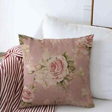 Pillow Case Floral Pink Watercolor Roses Bud Abstract Leaf Flower Pattern Vin...