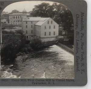 Slater Cotton Mill First in the United States Pawtucket RI Stereoview c1920 - Bild 1 von 4