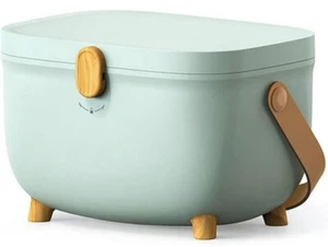  Caja de almacenamiento de medicina ovalada, caja de almacenamiento de medicina de plástico ovalada doble... - Imagen 1 de 8