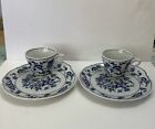 Vintage Blue Danube Blue Onion Pattern Snack Plate and Cup Set, 2 Each
