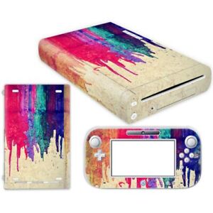 Various Vinyl Skin Decal Sticker cover Wraps For Nintendo Wii U Console full set