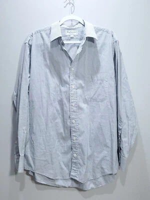 Burberrys of London Shirt Men 34 Long Sleeve Button Up Regular Fit Designer Gray - Image 1 of 4
