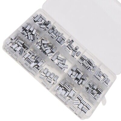 200pcs Wire Rope Aluminum Cable Crimps Sleeves Clip Fittings Loop Ferrules • 9.85£