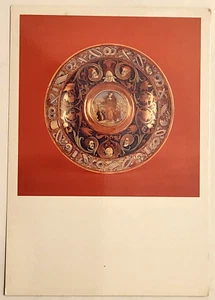 FORMATO CARTOLINA CON RIPRODUZIONE DI PIATTO IN MAIOLICA - MUSEI COMUNALI PESARO - Foto 1 di 2