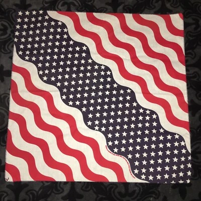 Vintage American Flag Bandana Made In USA Cotton Polyester - Image 1 of 4