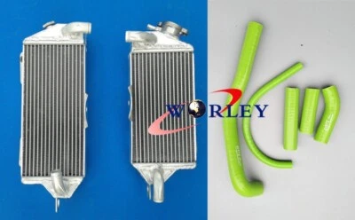 Radiador de aluminio para KAWASAKI KX500 KX 500 1988-2004 + MANGUERA VERDE Foto 1 de 4