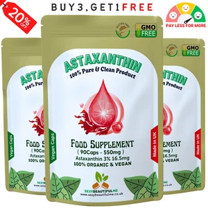 Astaxanthin 550mg -3%, 16,5mg Clean Astaxanthin Veg Kapseln 100% Naturalgen - Bild 1 von 11