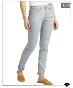 NUEVOS JEANS PRAna AGAVE AZUL GRIS KAYLA PIERNA RECTA MEDIA ALTURA TALLA 00 ENTREPIERNA CORTA - Imagen 1 de 7