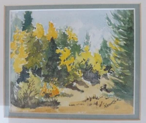 Scenic Early Autumn Woodland landscape by J. Lassetter; original watercolor - Picture 1 of 5