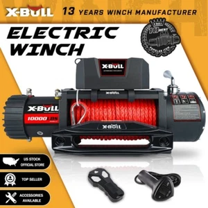 X-BULL Electric Winch 12V 10000LBS Synthetic Rope Towing Truck Off Road 4x4 - Picture 1 of 13