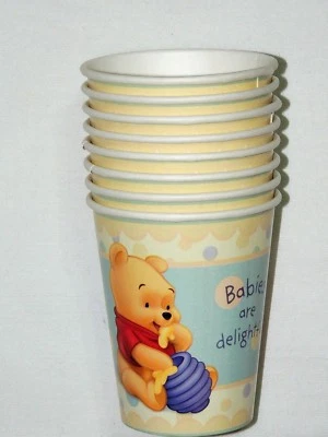 WINNIE THE POOH PLAYFUL BABY-  8- PAPER CUPS 9 FL. OZ. -  , PARTY SUPPLIES - Image 1 of 2