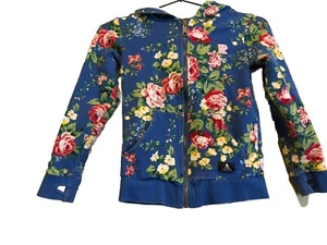 Rock Your Kid Blue Floral Zip Up Jacket Size 8 - Picture 1 of 5