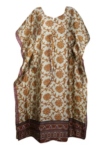 FLORAL Long Kaftan Printed Beach Cover Up Maternity Resort Wear Summer Dress XL 