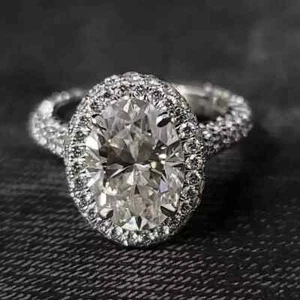 IGI Certified 2.50Ct Oval Cut Lab Grown Diamond Promise Ring 14K White Gold - Picture 1 of 10