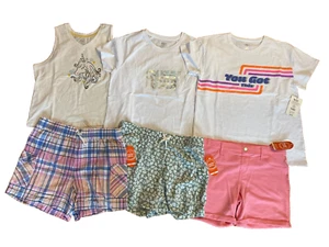 NEW Lot 6 pcs GIRL 14-16 PLUS summer clothes shorts t-shirt tank top unicorn - Picture 1 of 14