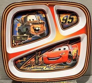 Plato divisor sensorial de plástico para alimentos sartén de aceite Mater Lightning McQueen de Disney Cars - Imagen 1 de 12