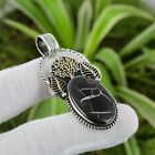 Birthday Gift For Her Natural Moroccan Mud Crack Fossil Pendant Leaf 925 Silver