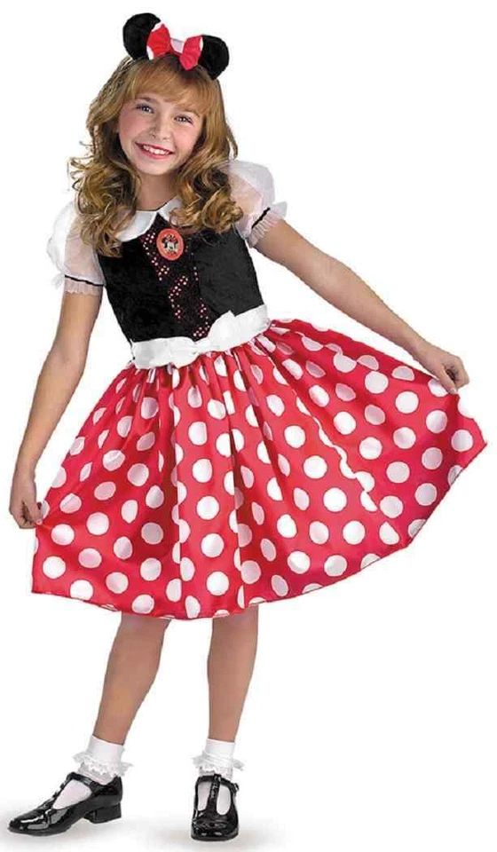 Disguise 5036 Childs Multi Color Minnie Mouse Polka Dot Dress Medium Costume