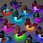24 Mariposas Con Luz LED 3D Pegatinas Decoracion Para Pared De Cuarto Para Niña