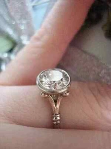 2.00Ct Vintage Art Deco Style Moissanite Engagement Ring 14K White Gold Plated - Picture 1 of 3